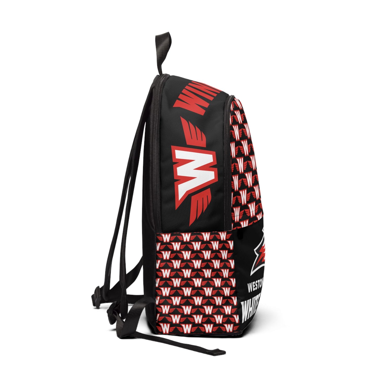 Sporty Unisex Fabric Backpack for Students, School Bag, Westonka White Hawks