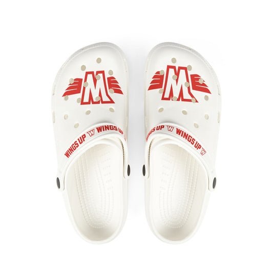 Trendy AOP EVA Foam Rubber Shoes - Comfortable Clogs for Everyday Use, Casual Footwear, Westonka White Hawks, Wings Up