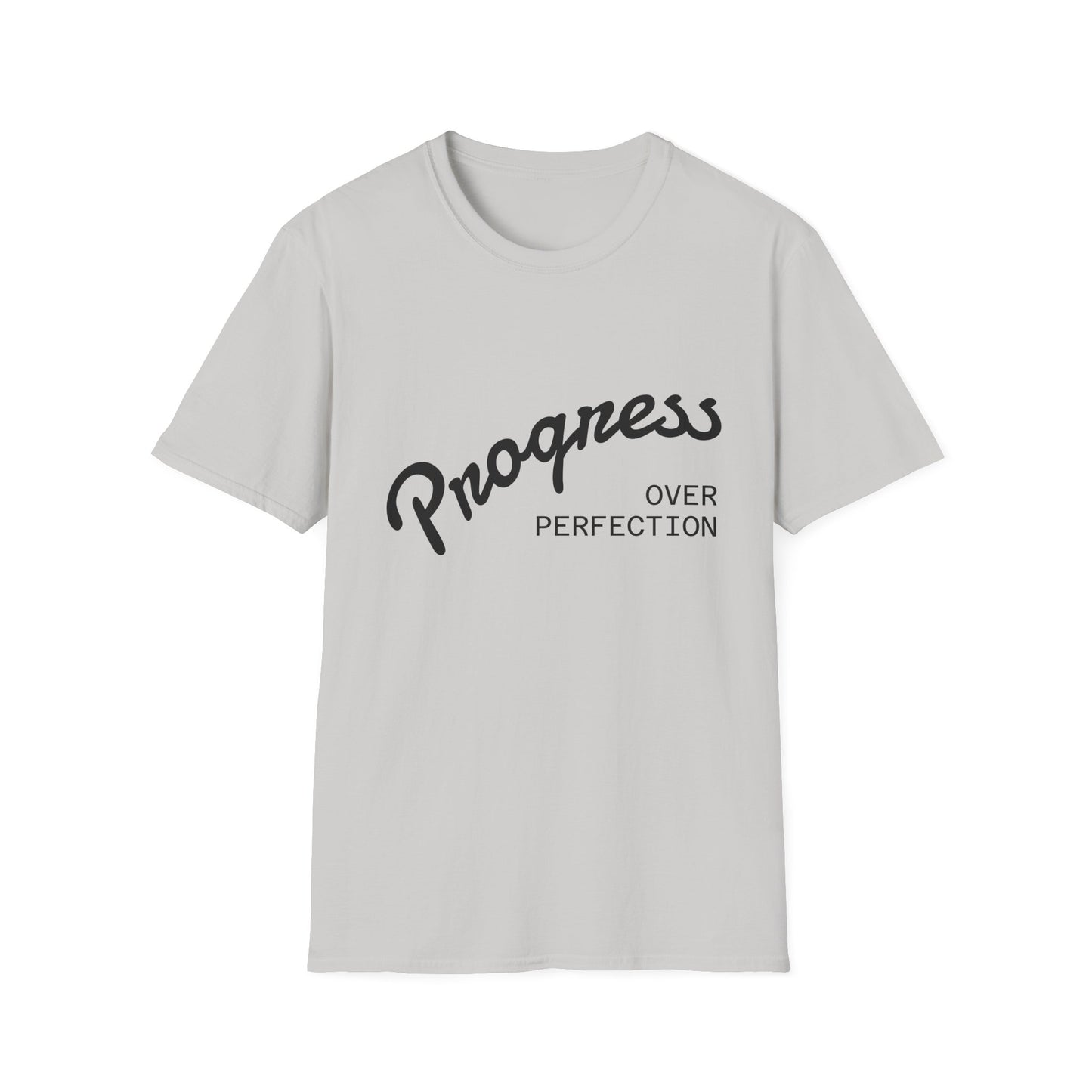 Motivational Quote T-Shirt - Progress Over Perfection, Inspirational Tee, Casual Wear, Gift for Friends, Self-Care Shirt, Everyday Comfort