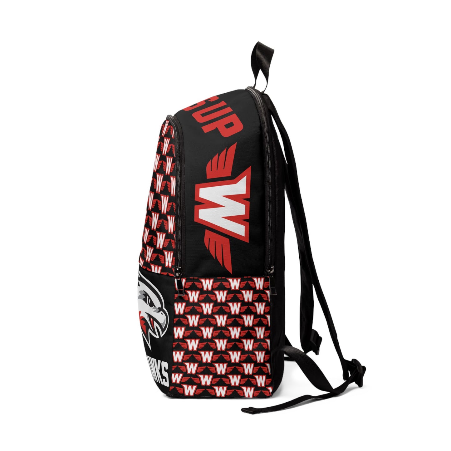 Sporty Unisex Fabric Backpack for Students, School Bag, Westonka White Hawks