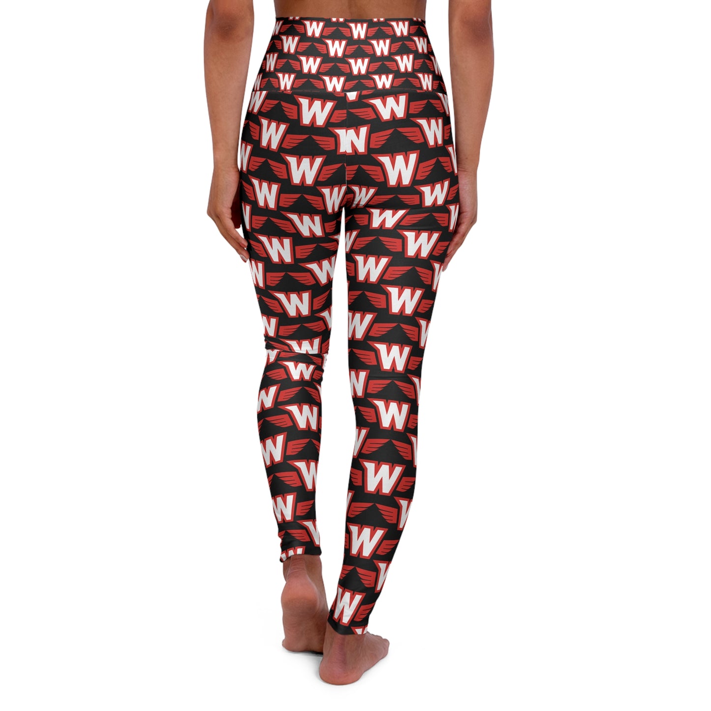 High Waisted Yoga Leggings - Stylish Athletic Wear, Perfect for Workouts, Gym, Fashion-Lovers, Dancing, Westonka White Hawks