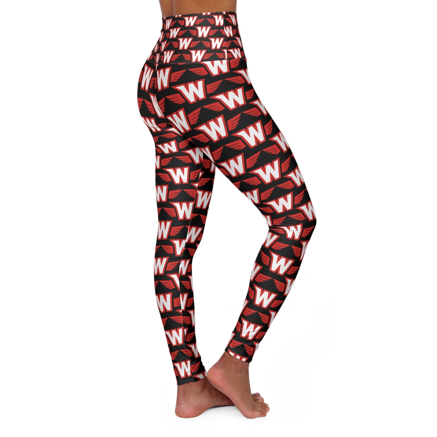 High Waisted Yoga Leggings - Stylish Athletic Wear, Perfect for Workouts, Gym, Fashion-Lovers, Dancing, Westonka White Hawks