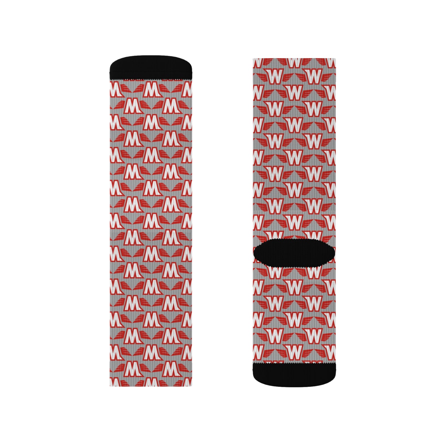 Stylish Custom Socks - Unique Sublimation Footwear for Personal Style, Gifts, Fashion Accessories, Cozy Comfort, Everyday Wear, Westonka White Hawks