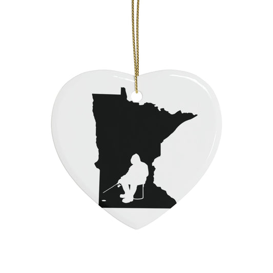 Heart-Shaped Fishing Themed Ceramic Ornaments for Christmas, Winter Decor, Memorial Gifts, Fishing Lovers, Home Decor, 1-20 pcs