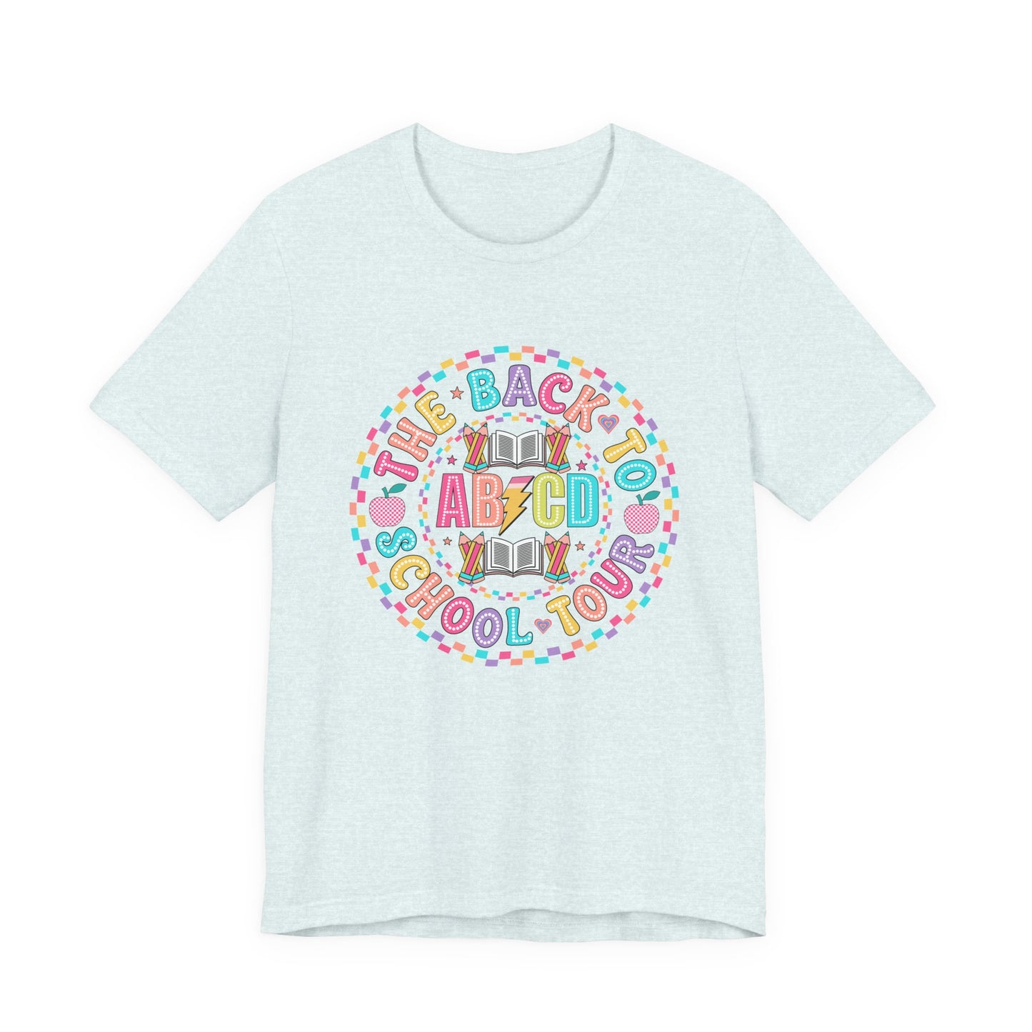 Back to School Tee, School Tour Short Sleeve Shirt, Colorful Unisex Jersey Tee, School Spirit, Teacher Gift