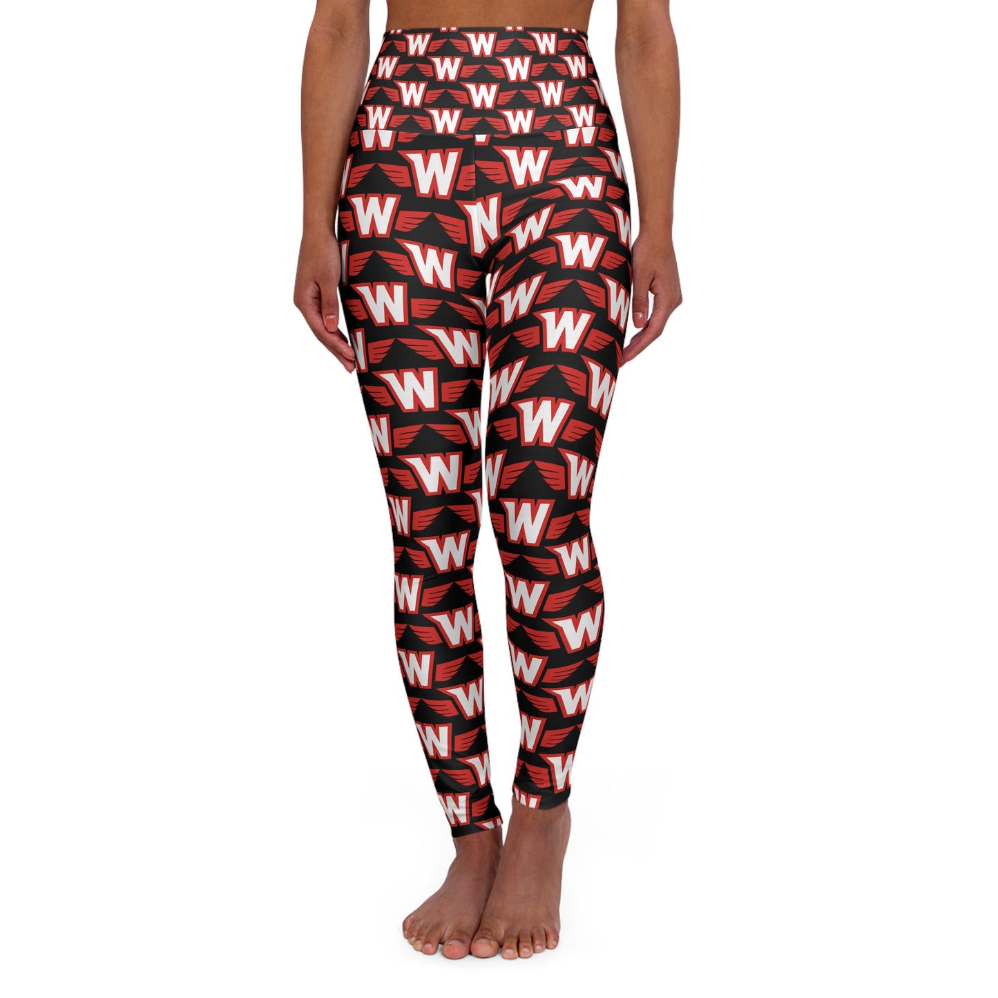 High Waisted Yoga Leggings - Stylish Athletic Wear, Perfect for Workouts, Gym, Fashion-Lovers, Dancing, Westonka White Hawks