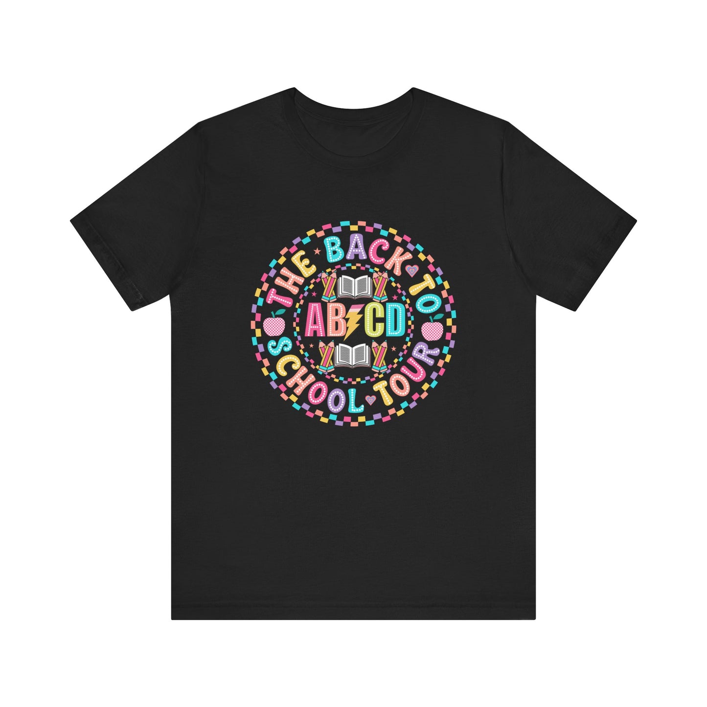 Back to School Tee, School Tour Short Sleeve Shirt, Colorful Unisex Jersey Tee, School Spirit, Teacher Gift