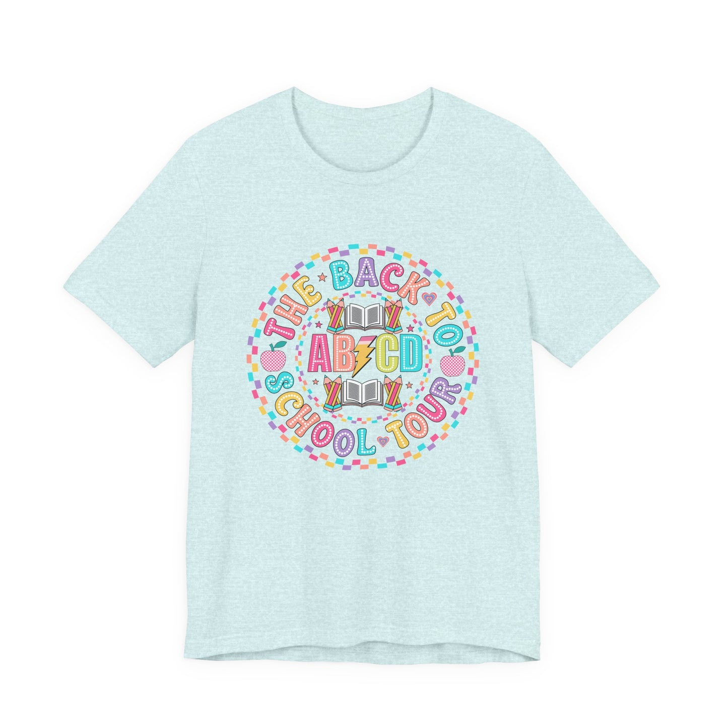 Back to School Tee, School Tour Short Sleeve Shirt, Colorful Unisex Jersey Tee, School Spirit, Teacher Gift