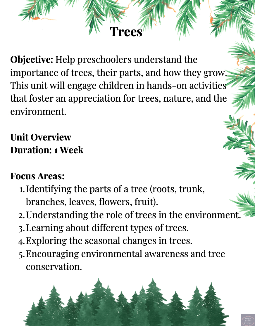 Preschool Thematic Unit: Trees