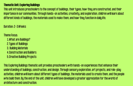 Buildings Study Preschool Unit | Construction & Community Thematic Lessons