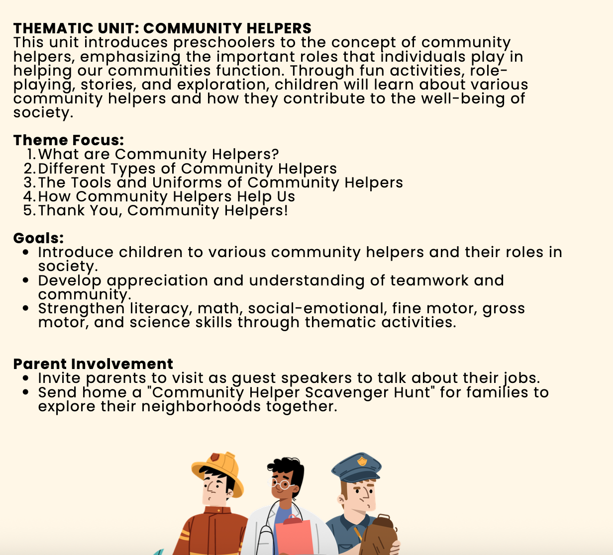 Community Helpers Preschool Unit | Pre-K Thematic Lesson Plans