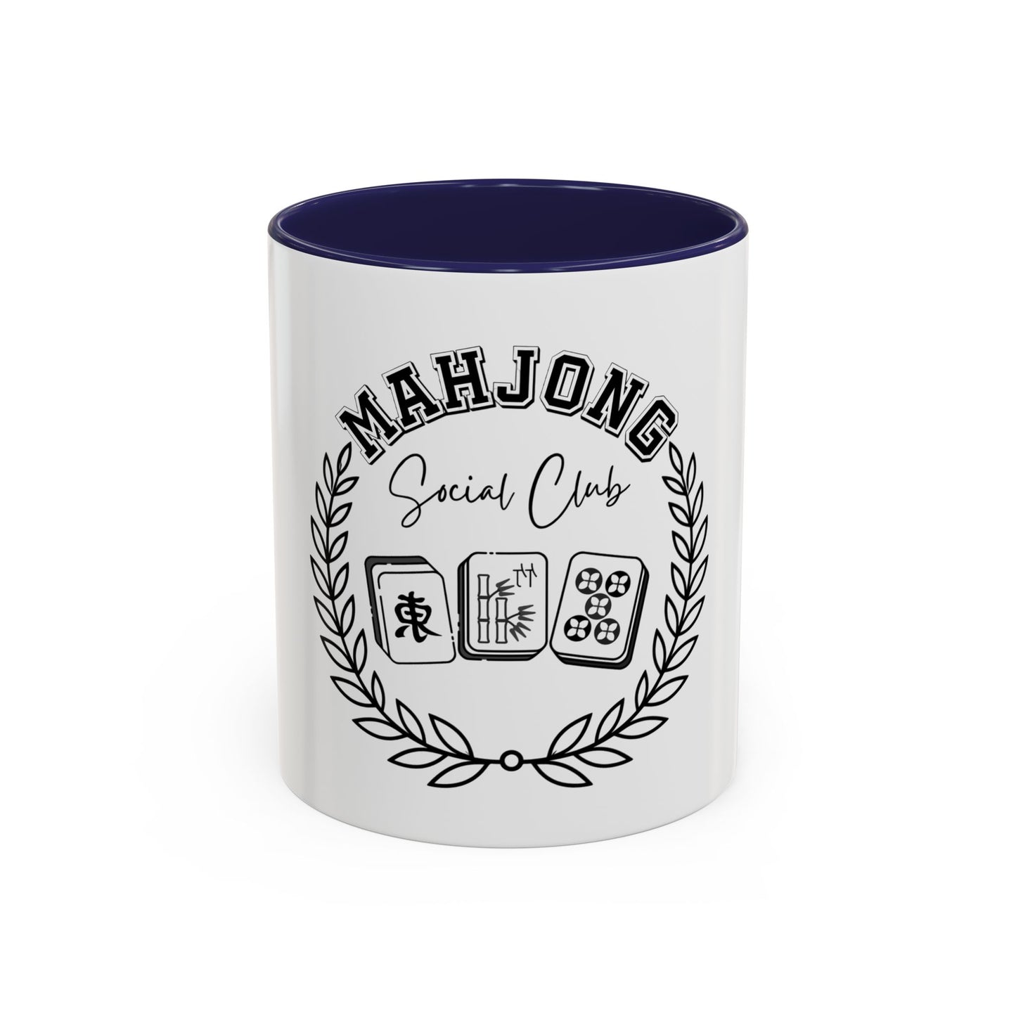 Mahjong Social Club Accent Coffee Mug — Mahjong Tiles Tea Cup (11/15oz)