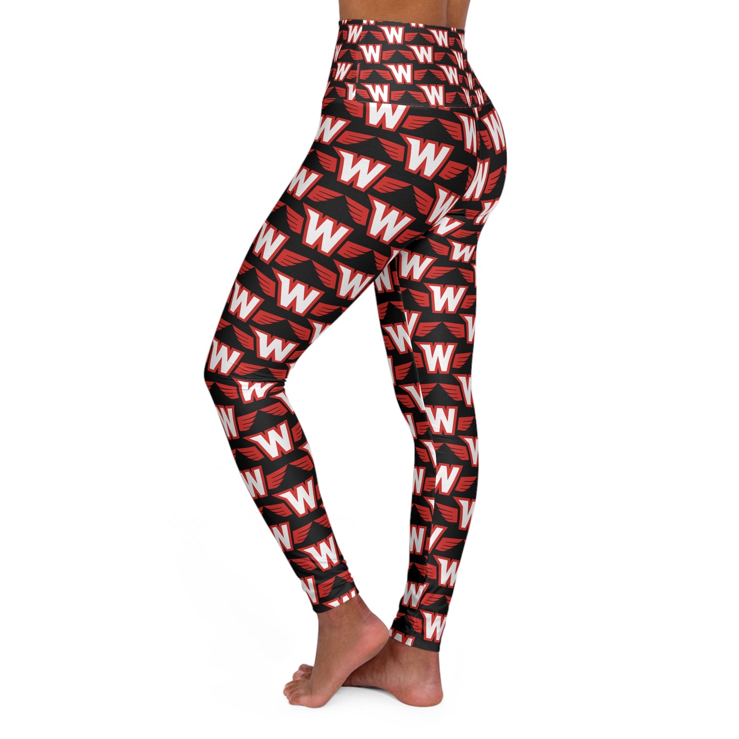 High Waisted Yoga Leggings - Stylish Athletic Wear, Perfect for Workouts, Gym, Fashion-Lovers, Dancing, Westonka White Hawks