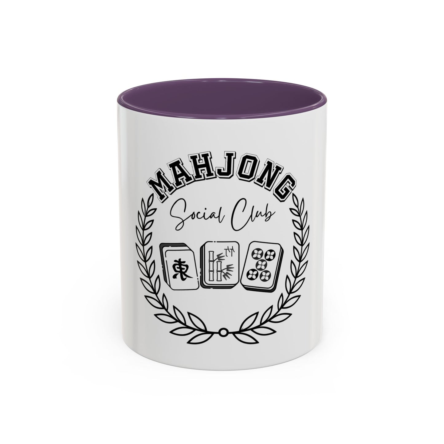 Mahjong Social Club Accent Coffee Mug — Mahjong Tiles Tea Cup (11/15oz)