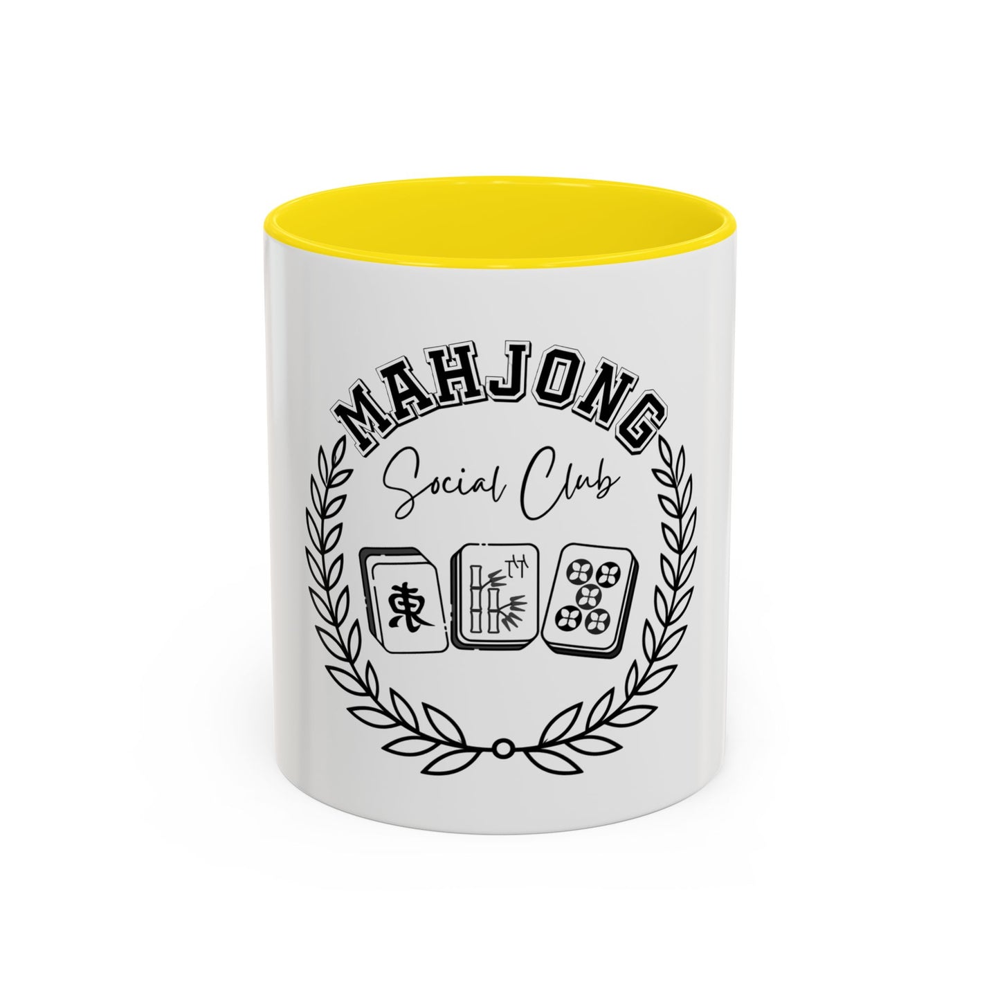 Mahjong Social Club Accent Coffee Mug — Mahjong Tiles Tea Cup (11/15oz)