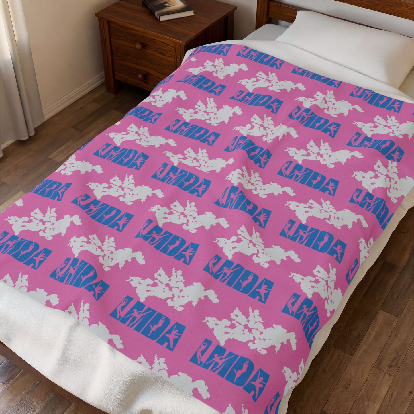 Plush Blanket — Pink LMDA Velveteen Throw