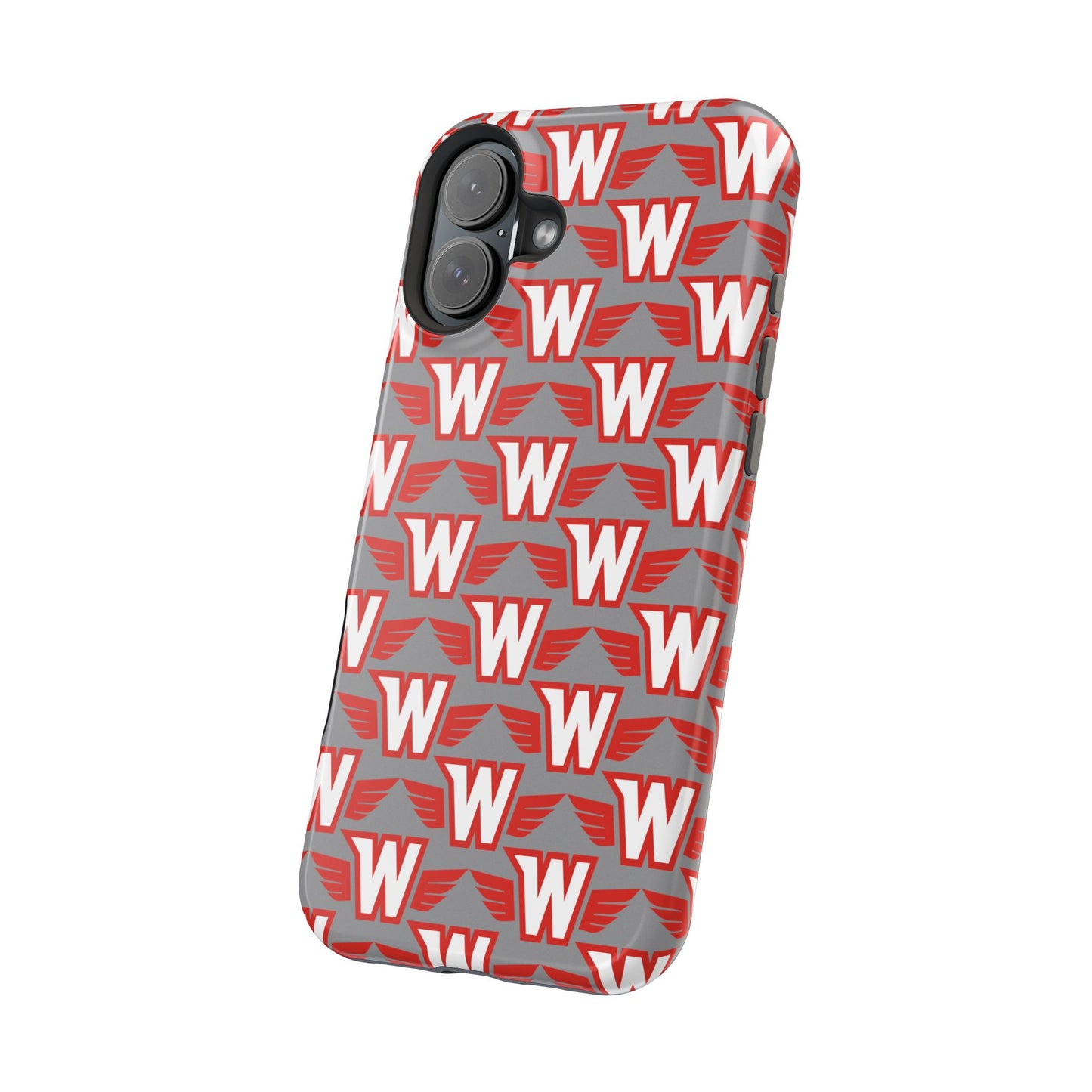Stylish Magnetic Phone Case - Westonka White Hawks, Wings Up