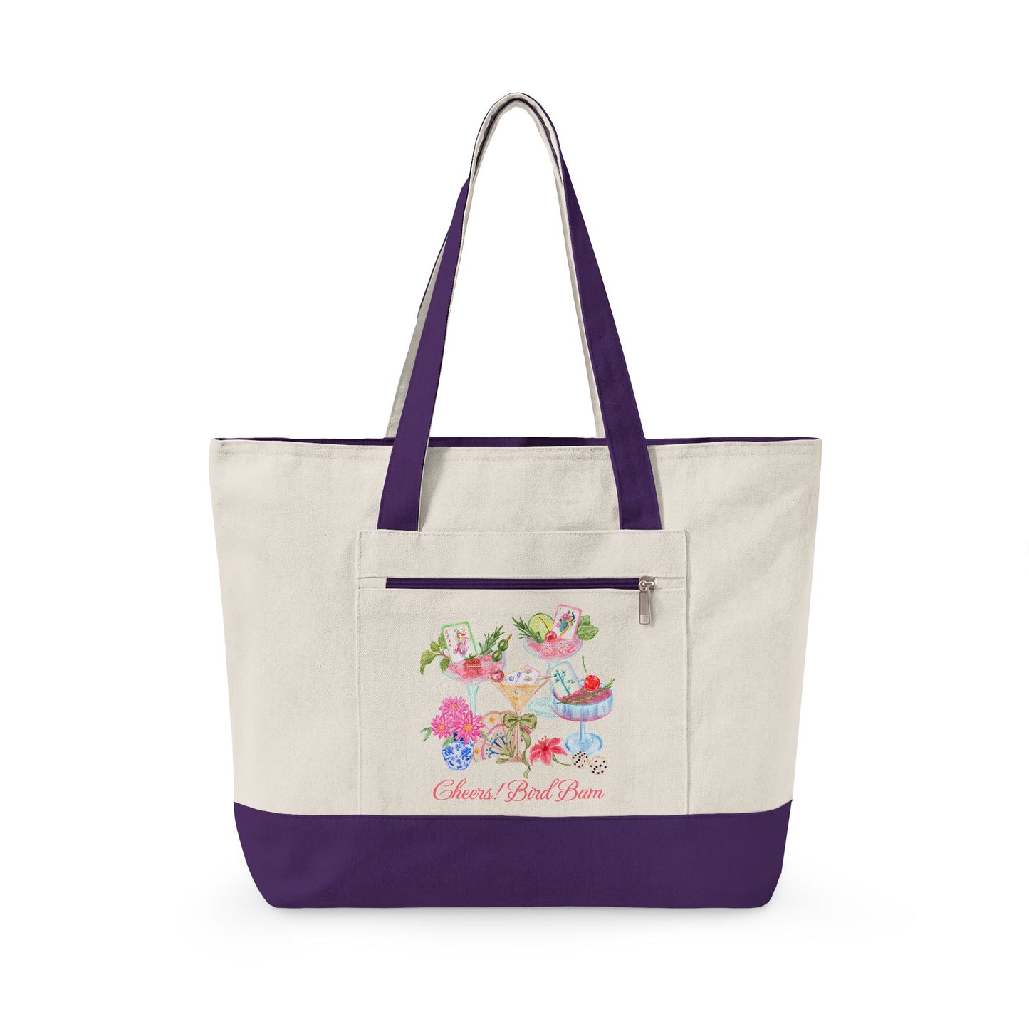 Cheers Bird Bam! Mahjong Canvas Tote