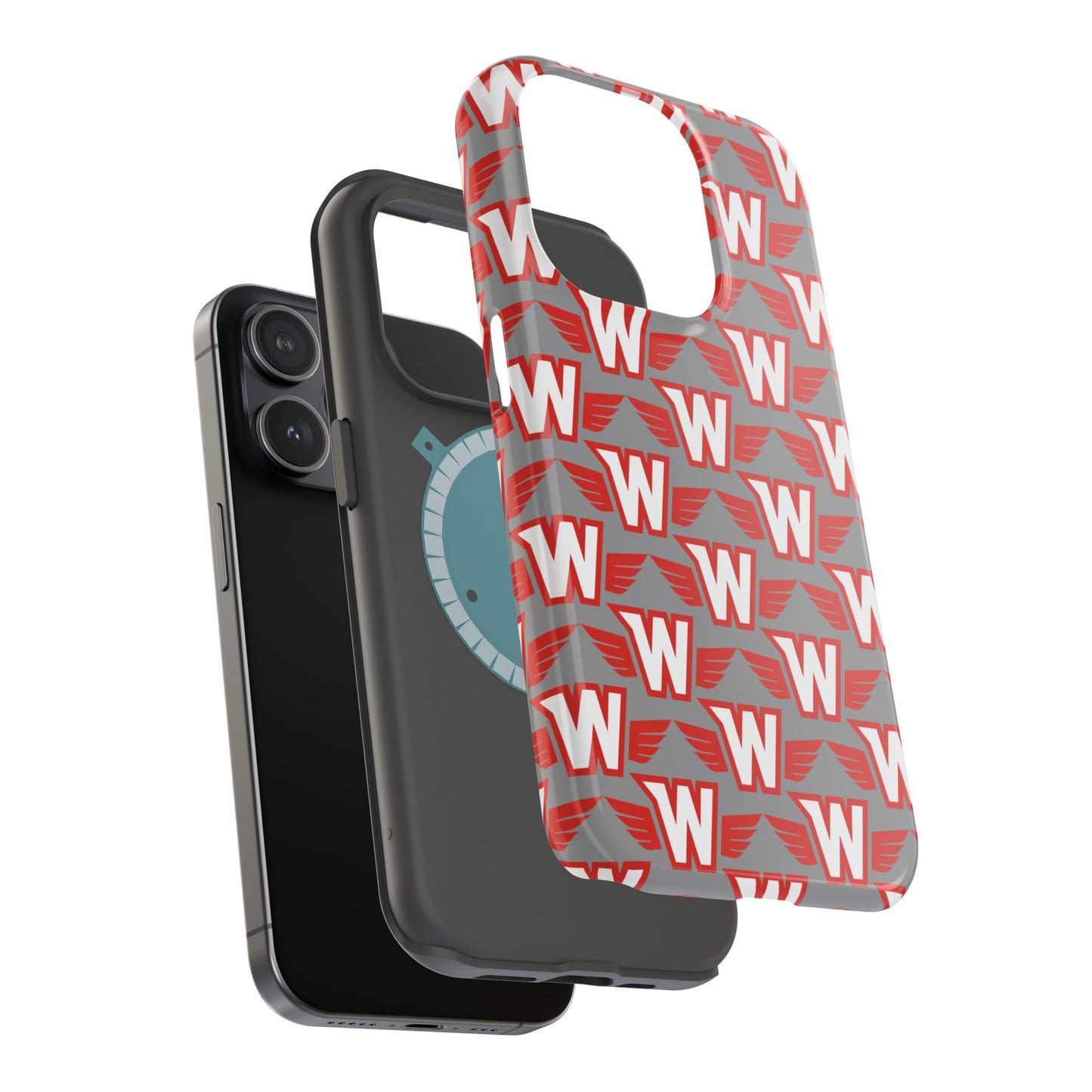 Stylish Magnetic Phone Case - Westonka White Hawks, Wings Up
