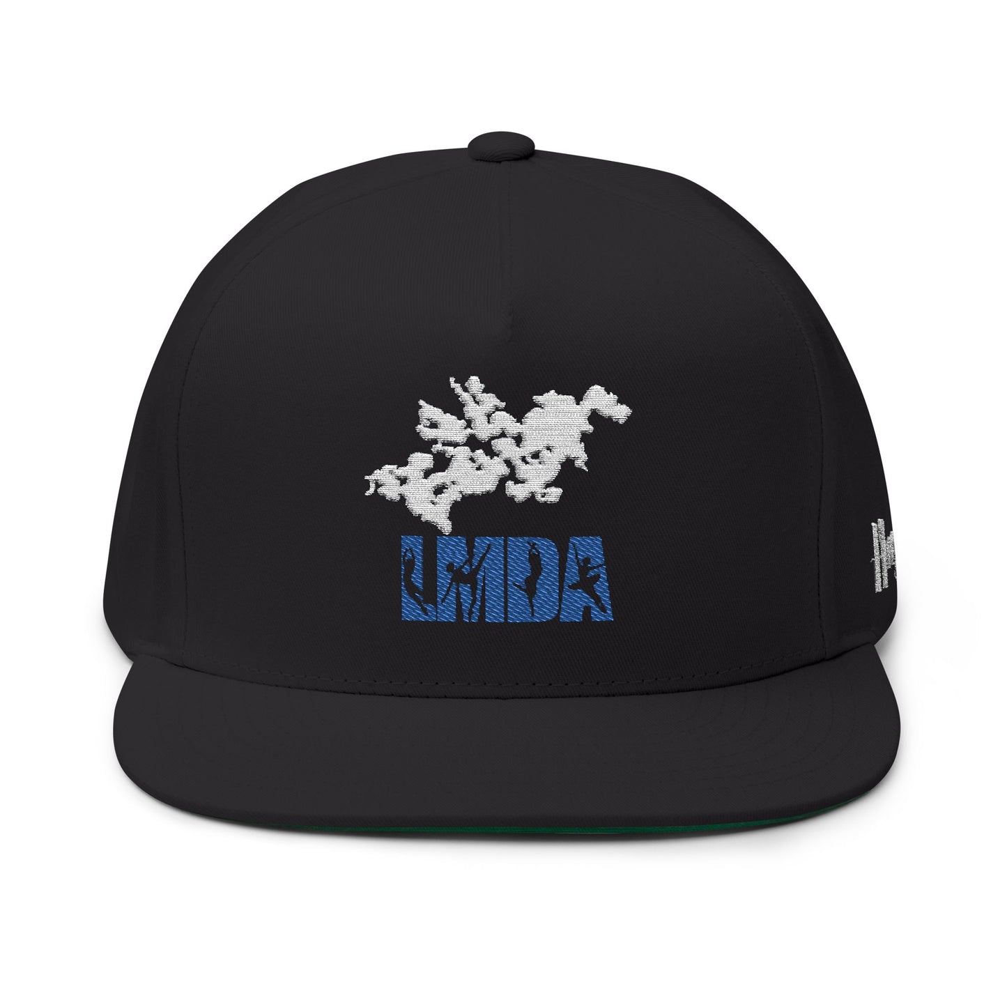Flat Bill Cap — LMDA Embroidered Distressed Logo Snapback
