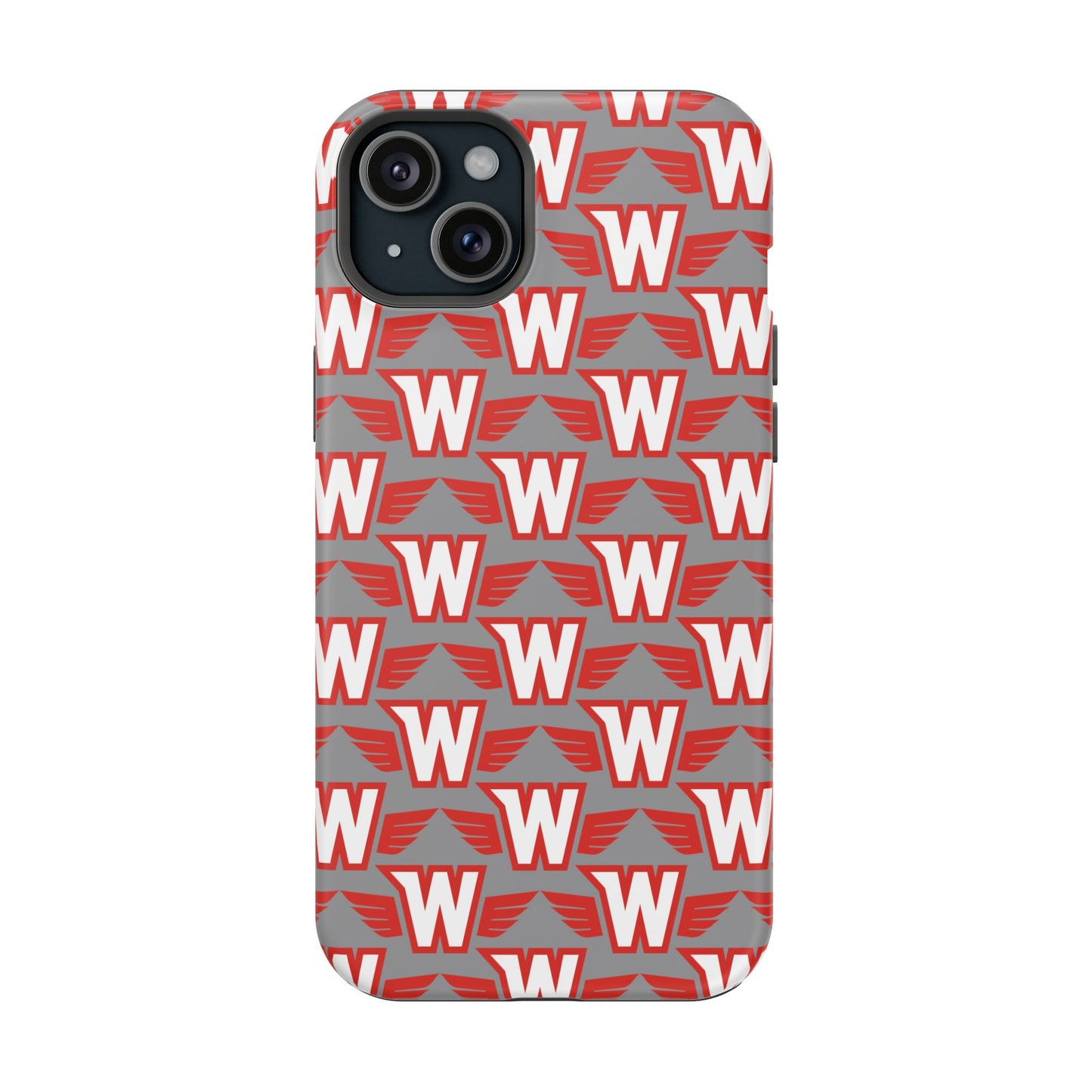 Stylish Magnetic Phone Case - Westonka White Hawks, Wings Up
