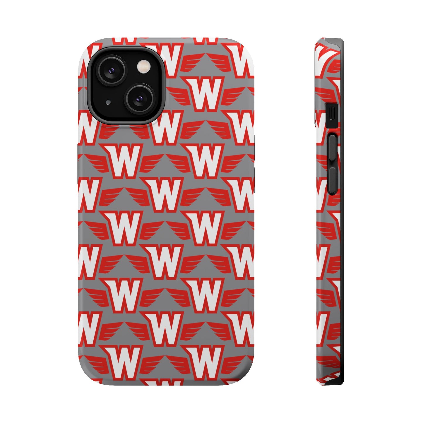 Stylish Magnetic Phone Case - Westonka White Hawks, Wings Up