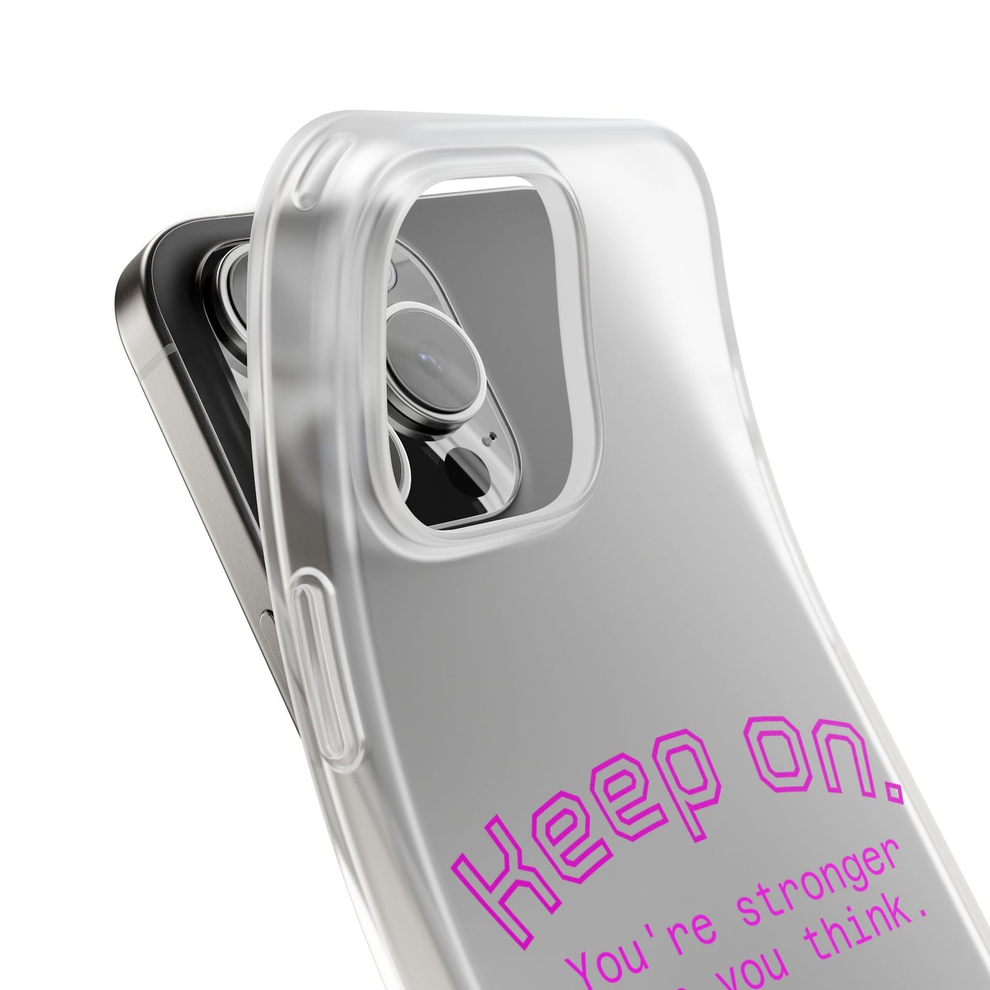 Motivational Phone Case - Keep On, You're Stronger Than You Think, Inspirational Gift, Fitness Accessory, Self-Care Reminder, Cute [...]