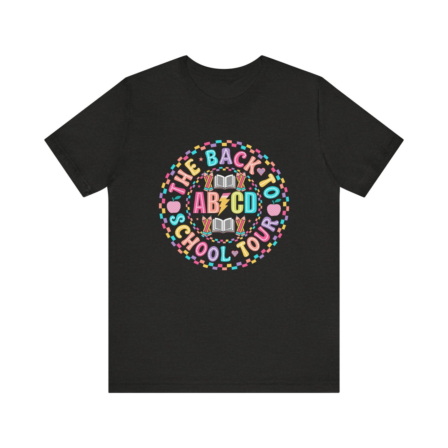 Back to School Tee, School Tour Short Sleeve Shirt, Colorful Unisex Jersey Tee, School Spirit, Teacher Gift