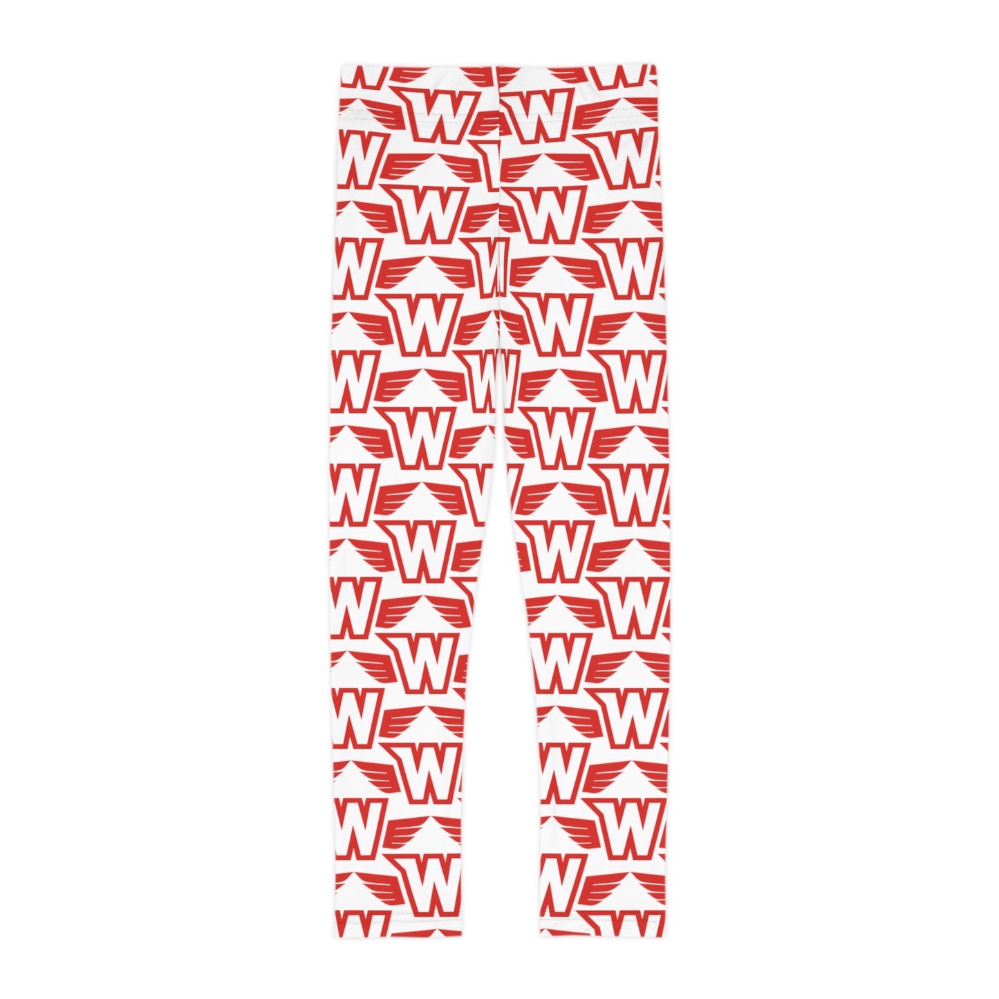 Stylish Kids Leggings with Winged Design - Westonka White Hawks, Wings up