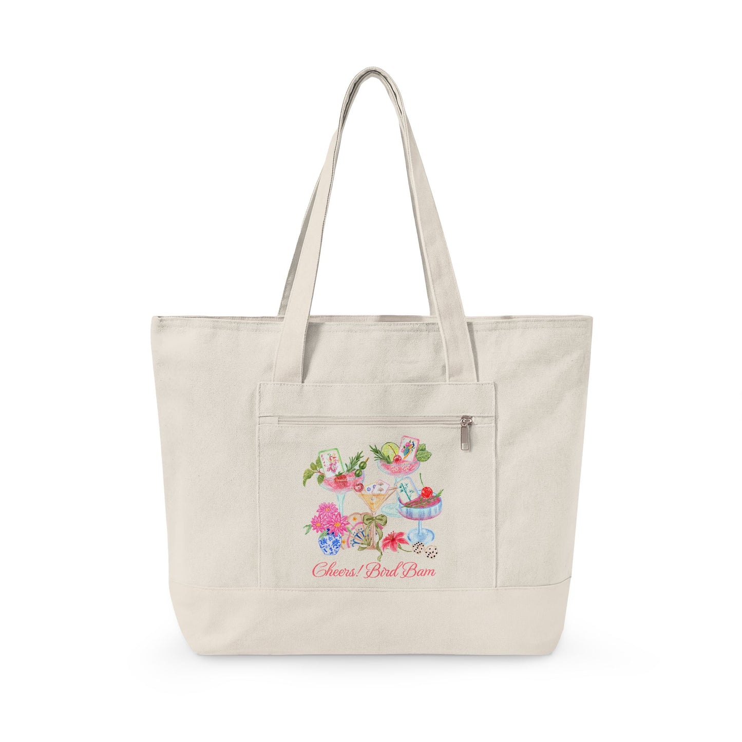 Cheers Bird Bam! Mahjong Canvas Tote
