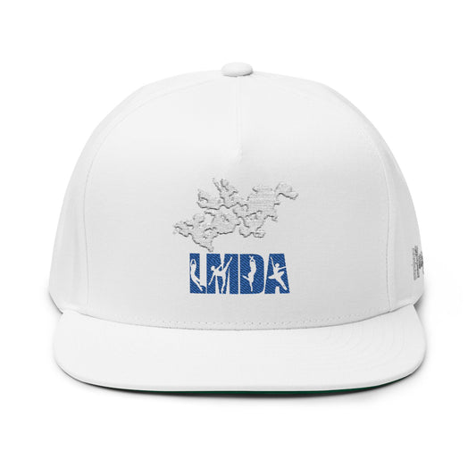 Flat Bill Cap — LMDA Embroidered Distressed Logo Snapback
