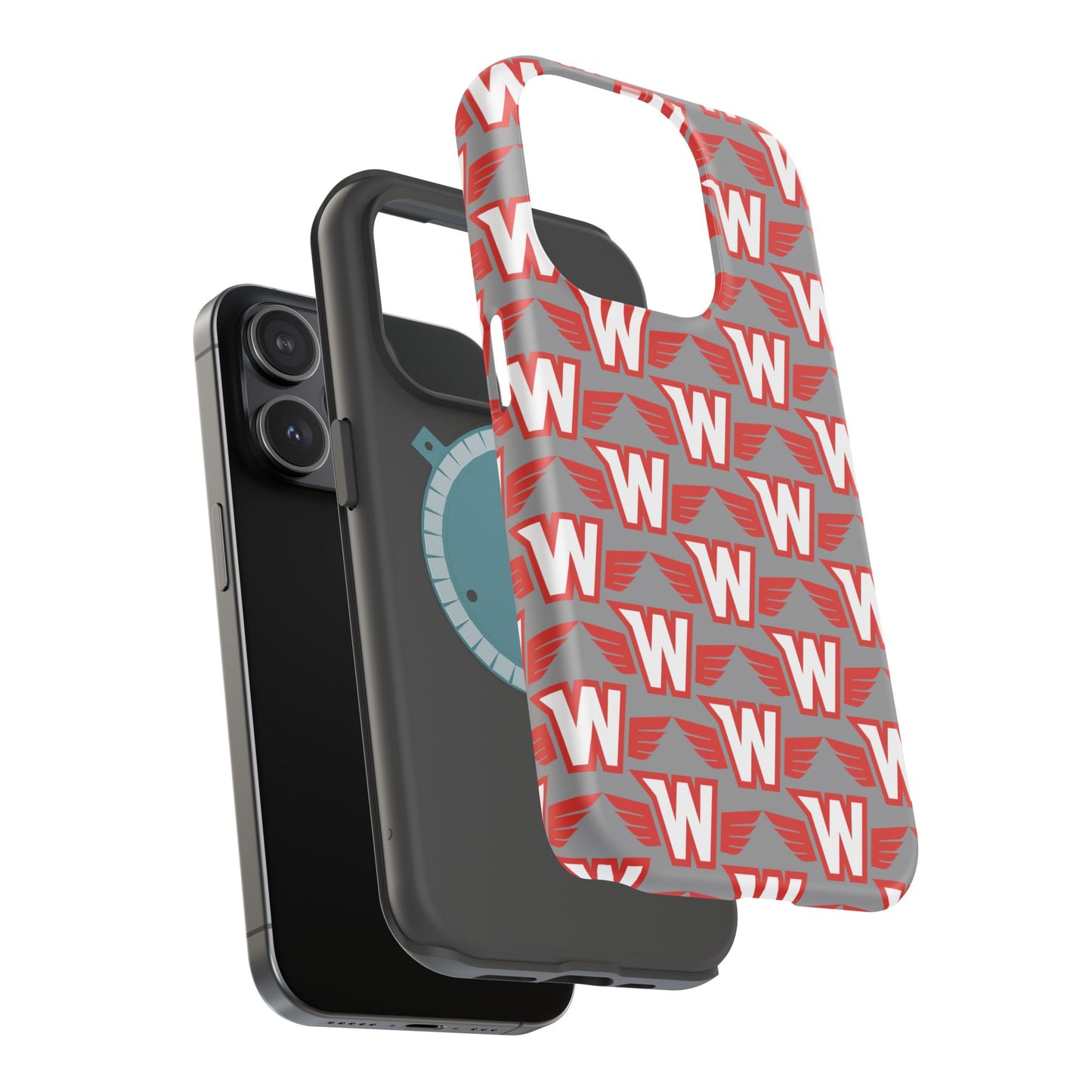 Stylish Magnetic Phone Case - Westonka White Hawks, Wings Up
