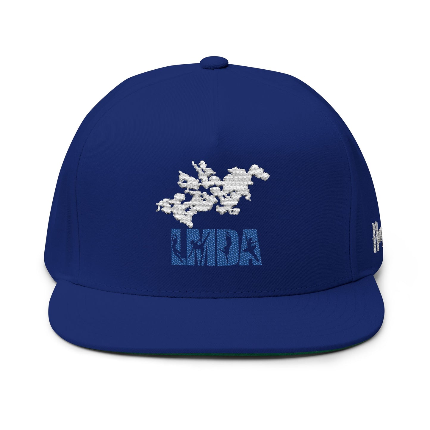 Flat Bill Cap — LMDA Embroidered Distressed Logo Snapback