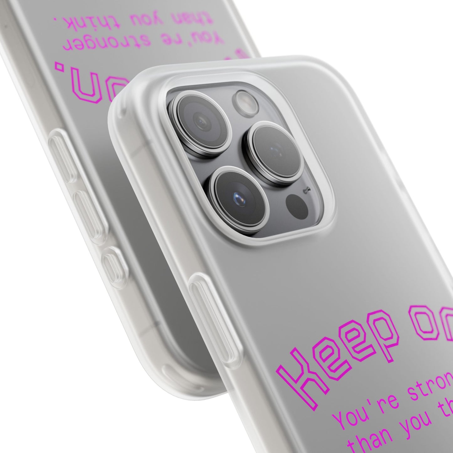 Motivational Phone Case - Keep On, You're Stronger Than You Think, Inspirational Gift, Fitness Accessory, Self-Care Reminder, Cute [...]