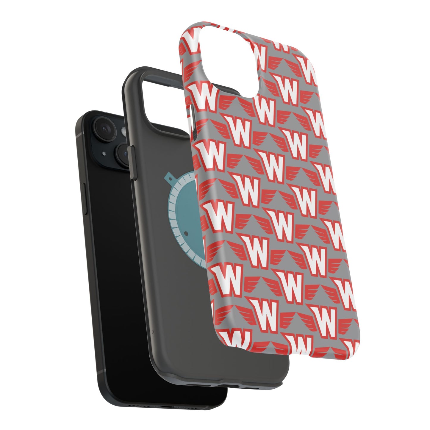 Stylish Magnetic Phone Case - Westonka White Hawks, Wings Up