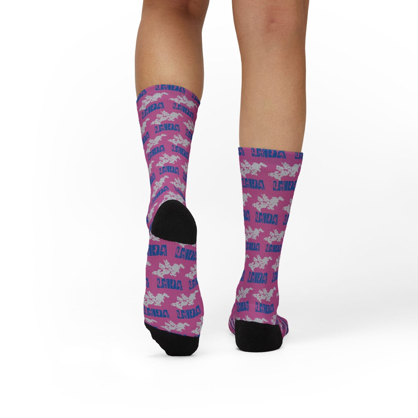 LMDA Sublimation Socks — Novelty Crew Socks with Repeating LMDA
