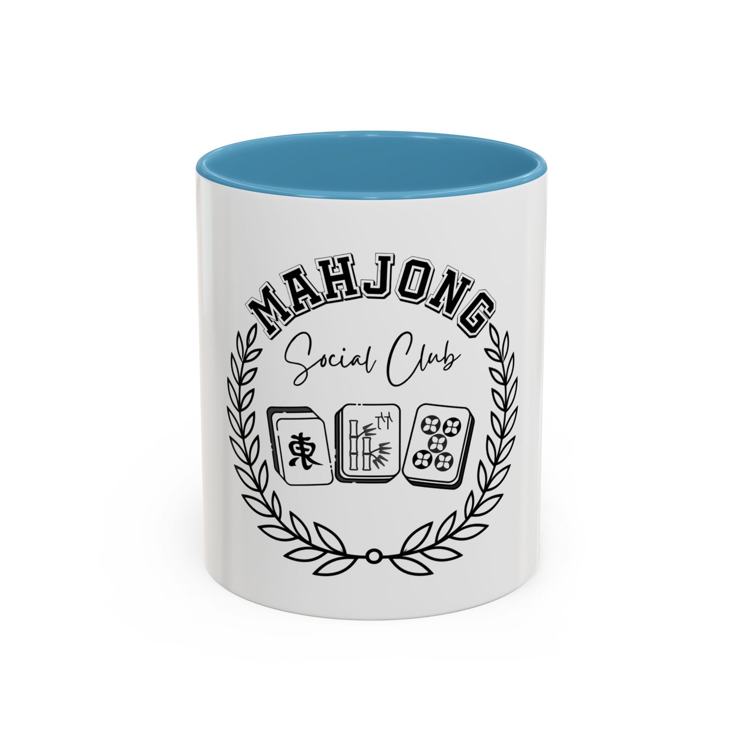 Mahjong Social Club Accent Coffee Mug — Mahjong Tiles Tea Cup (11/15oz)