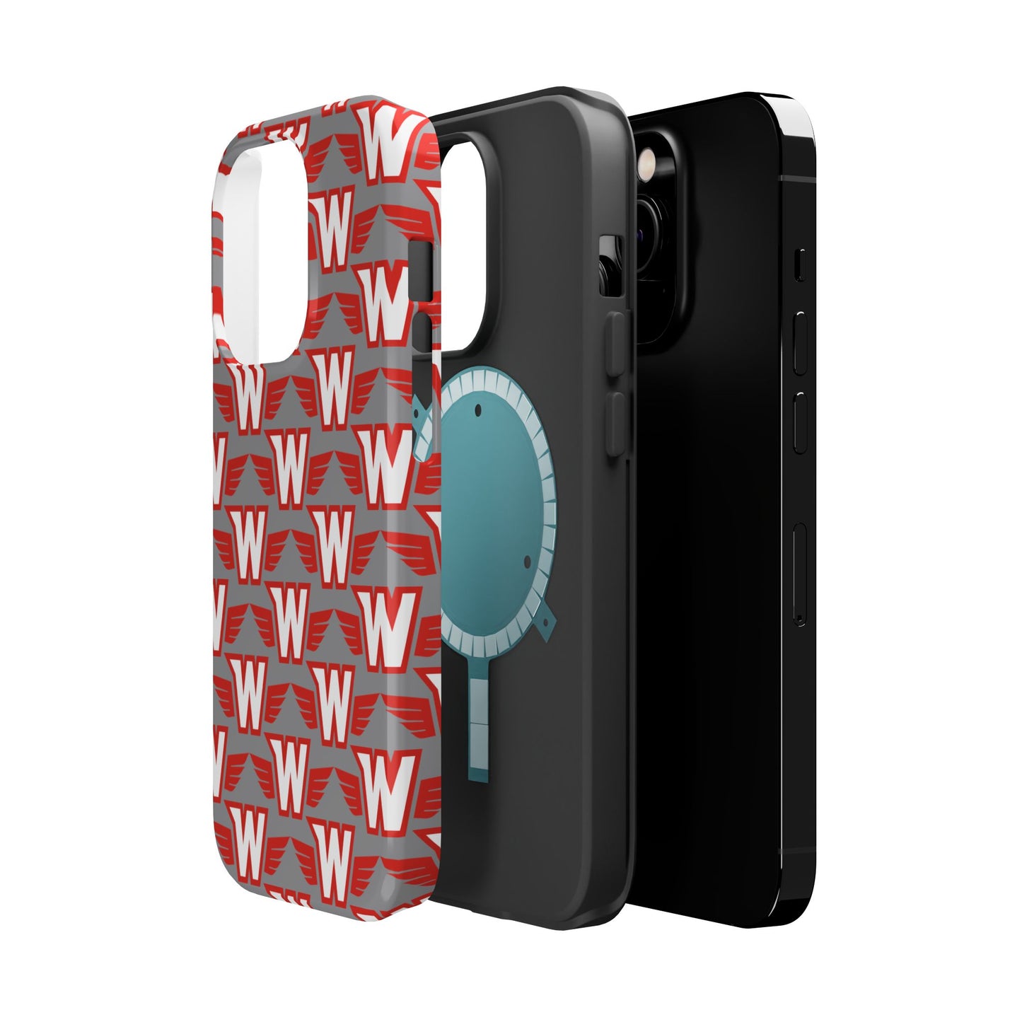 Stylish Magnetic Phone Case - Westonka White Hawks, Wings Up