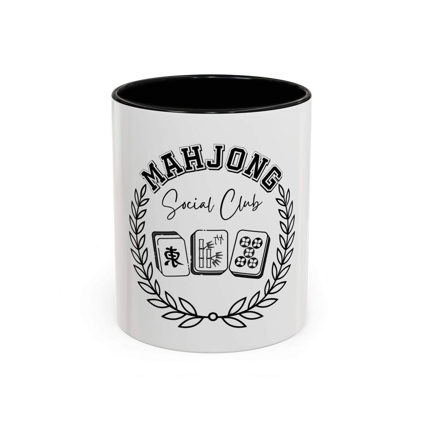 Mahjong Social Club Accent Coffee Mug — Mahjong Tiles Tea Cup (11/15oz)