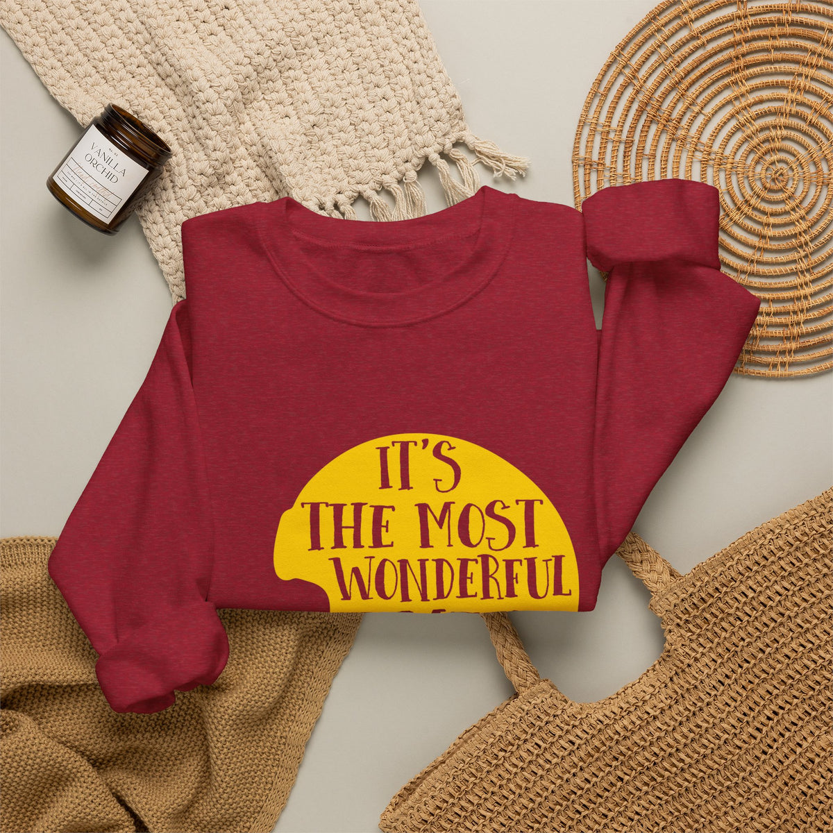 Football Helmet 'It's the Most Wonderful Time of the Year' Crewneck Sweatshirt | Football Fan Apparel, Team Spirit Sweatshirt, Football Season