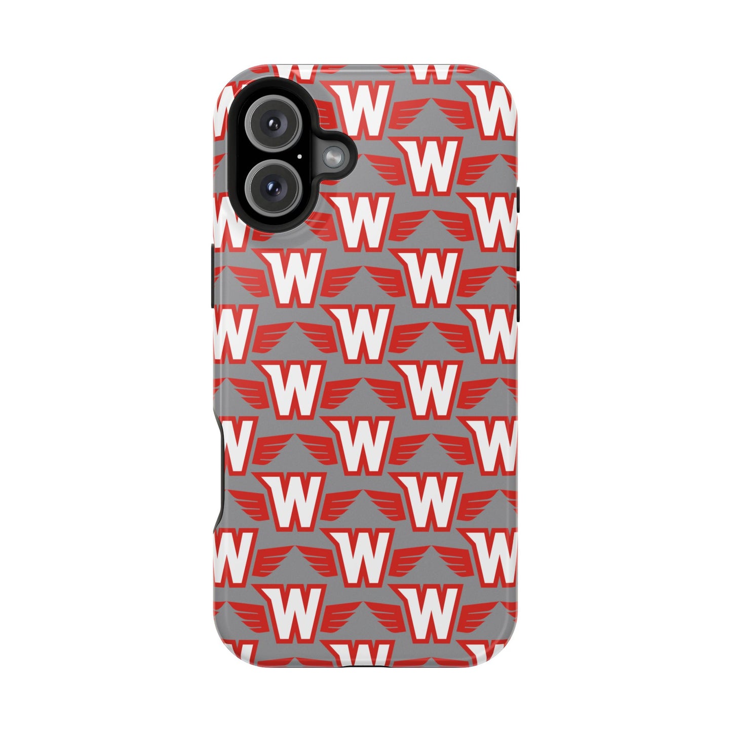 Stylish Magnetic Phone Case - Westonka White Hawks, Wings Up