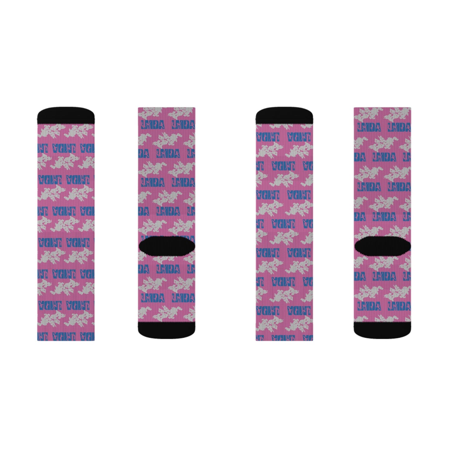LMDA Sublimation Socks — Novelty Crew Socks with Repeating LMDA