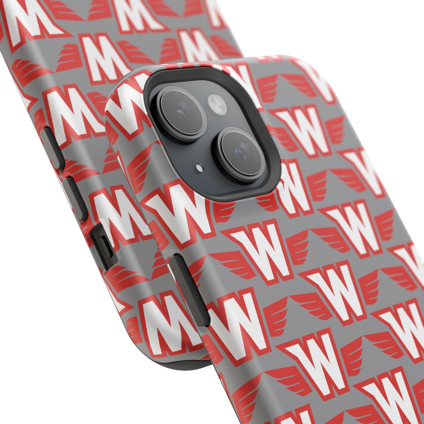 Stylish Magnetic Phone Case - Westonka White Hawks, Wings Up
