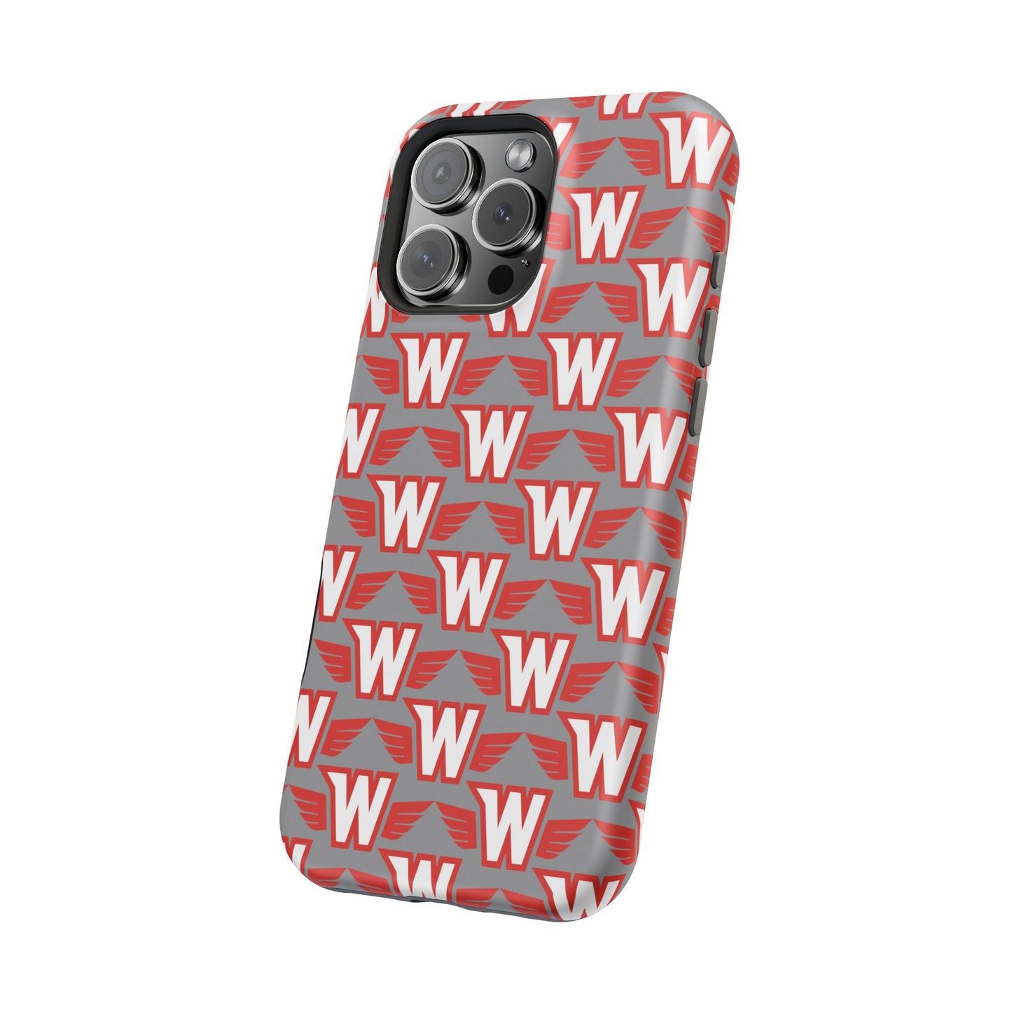 Stylish Magnetic Phone Case - Westonka White Hawks, Wings Up