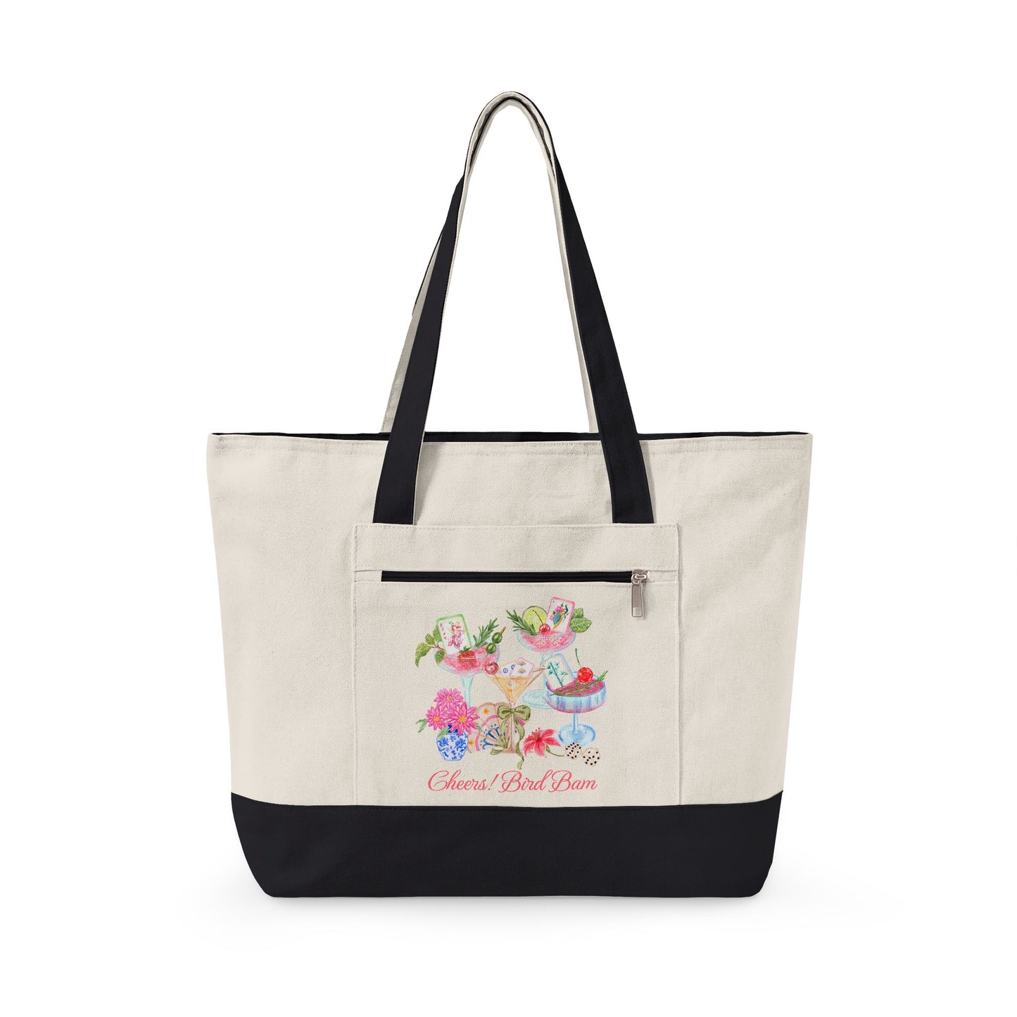 Cheers Bird Bam! Mahjong Canvas Tote