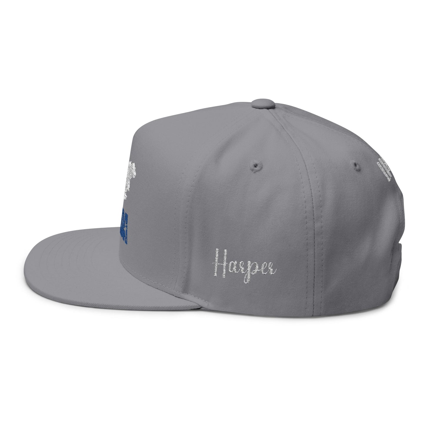 Flat Bill Cap — LMDA Embroidered Distressed Logo Snapback