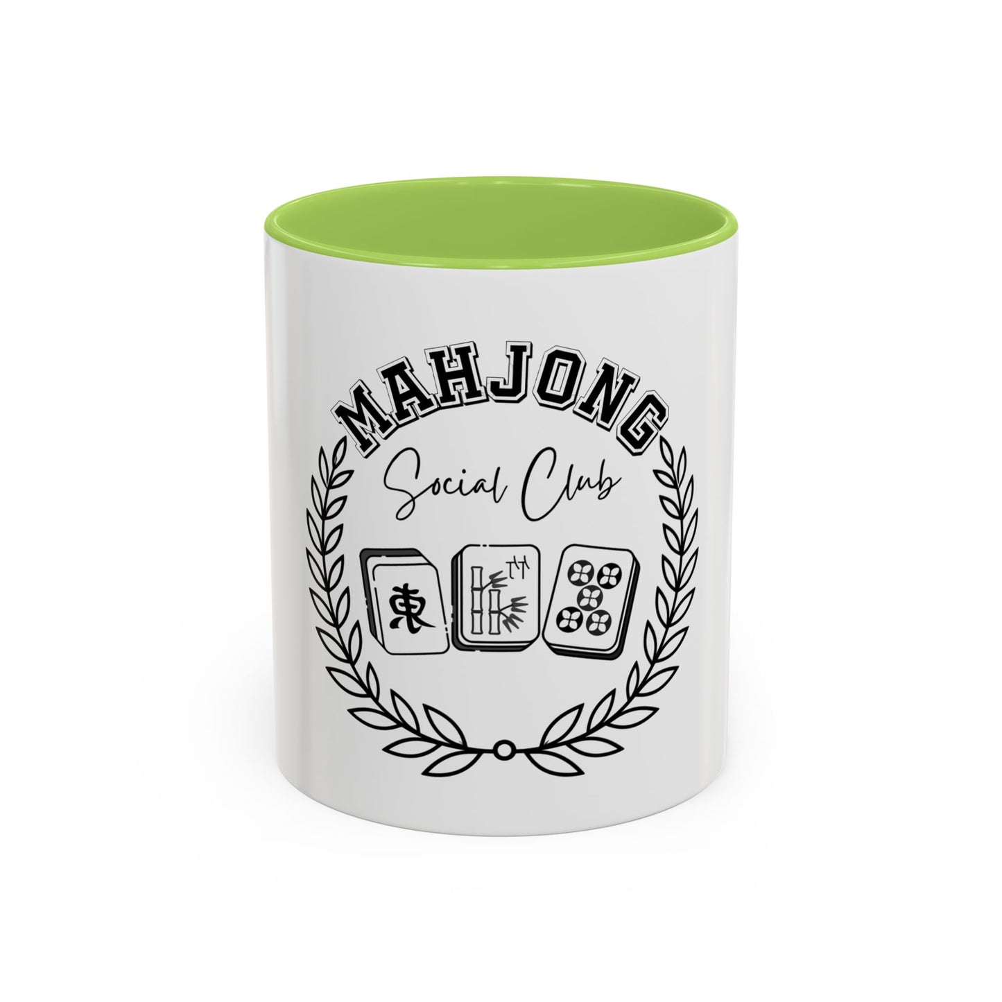 Mahjong Social Club Accent Coffee Mug — Mahjong Tiles Tea Cup (11/15oz)