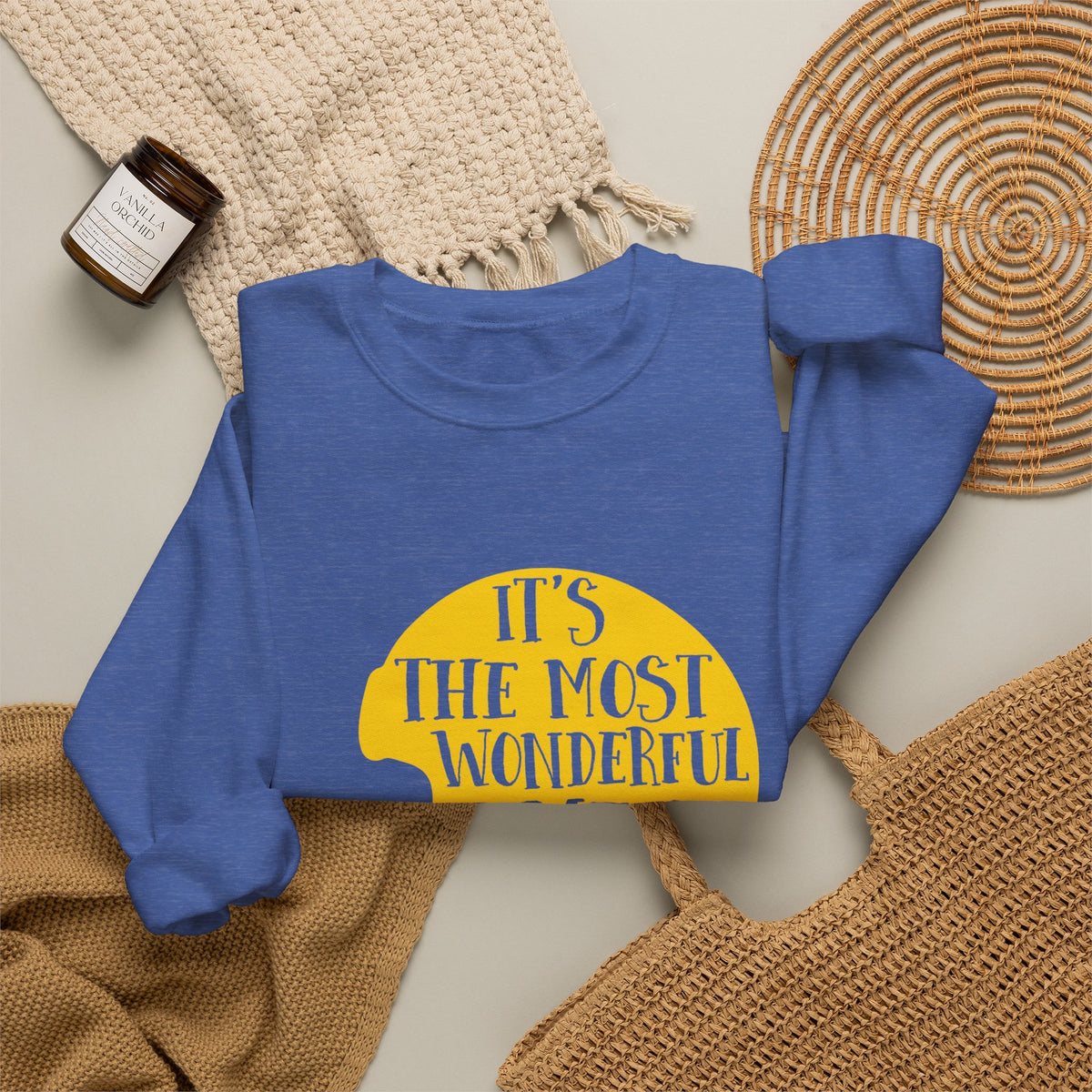 Football Helmet 'It's the Most Wonderful Time of the Year' Crewneck Sweatshirt | Football Fan Apparel, Team Spirit Sweatshirt, Football Season