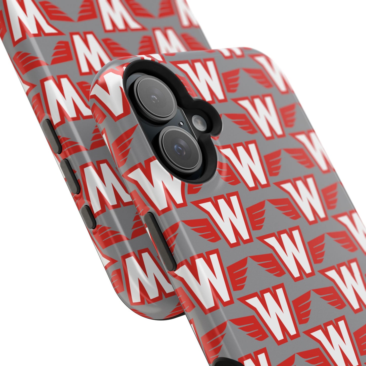Stylish Magnetic Phone Case - Westonka White Hawks, Wings Up