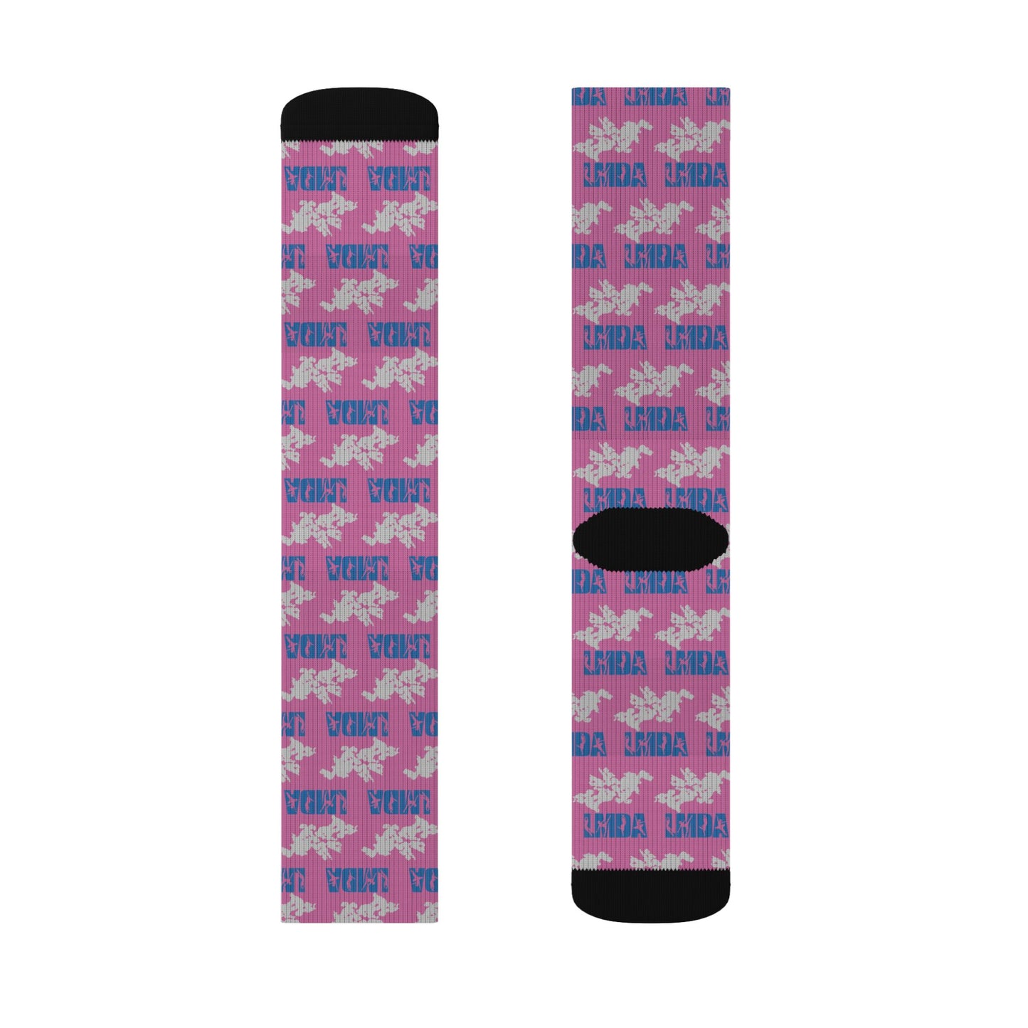 LMDA Sublimation Socks — Novelty Crew Socks with Repeating LMDA